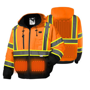 Chaqueta de Trabajo de Alta Visibilidad para Hombre, Reflectante, de Poliéster, Impermeable, Resistente al Viento, Uniforme de Seguridad con Capucha Desmontable - Product Image 2