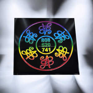 Vente en gros de pierres précieuses naturelles Obsidienne noire de haute qualité Dessous de verre ronds carrés Géométrie sacrée Autocollant 3D Sous-verres de guérison Plaque - Product Image 1