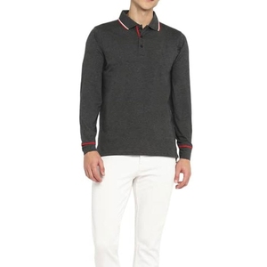 Polo de manga larga con diseño elegante para hombre, mezcla de algodón, para exportación - Product Image 5