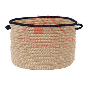 Cestas de almacenamiento de cuerda pura de algodón más vendidas de alta calidad último diseño de cuerda y cesta de ropa de almacenamiento de yute para la venta - Product Image 6