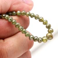Perles Rondelles Facettées Diamant Vert Qualité AAA+ 4 mm, Fil de 14 Pouces, 58,15 ct, pour Fabrication de Bijoux, Vente en Gros, Approvisionnement Direct Usine