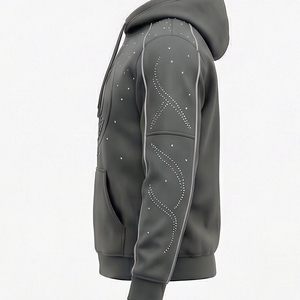 Sweat à capuche en molleton 100% coton enduit Urban ONYX, MALUZA Industries, logo superposé, streetwear premium d'hiver, tendance USA Europe - Product Image 4