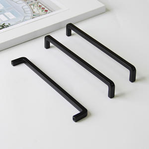 Tiradores de cajón de aleación de zinc duraderos, materiales de ferretería, tirador de muebles de estilo moderno en negro mate para gabinetes de cocina y tocadores de baño - Product Image 1