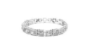 Pulsera de Cadena de Plata Chapada en Oro de 18K con Diamantes de Corte Radiante Multiforma Horizon - Regalo - Product Image 1