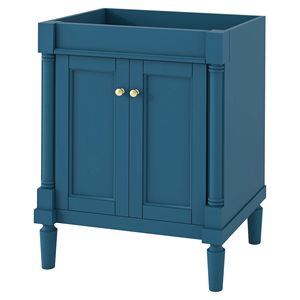 Mueble de Baño Moderno de 24 Pulgadas con Lavabo Individual de 2 Niveles y Amplios Estantes de Almacenamiento - Product Image 2