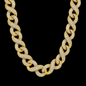Premium Quality Full Iced Moissanite Diamond <b>Infinity</b> Shaped Gold Hip Hop Man's Made Branded Collection Luxurious Chain - Product Image 1