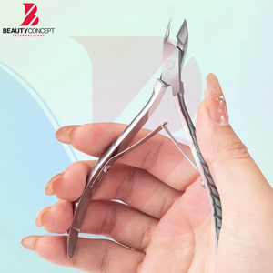 Juego de cortacutículas con mango trenzado de colores modernos, cortador de piel muerta profesional de acero inoxidable para salones de uñas - Product Image 5