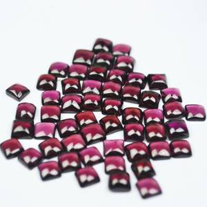 Pierre précieuse naturelle de rhodolite grenat de haute qualité, cabochon coussin, pierre précieuse de rhodolite grenat en vrac pour la fabrication de bijoux, certifiée - Product Image 3