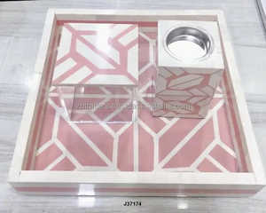 Juego de Regalo con Incrustaciones de Hueso y Base de Madera Maciza, Porta Incienso Árabe Hecho a Mano para Oud Bukhoor, Quemador de Bakhoor de Lujo Premium - Product Image 3