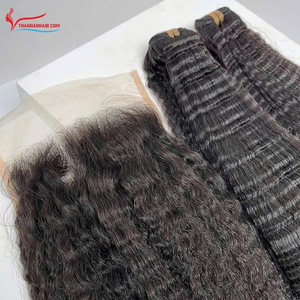 Luxury Yaki Straight Hair Extensions 100% Vietnamese Human Hair Double Drawn <b>Thick</b> Full Ends Natural Black Wholesale - Product Image 2