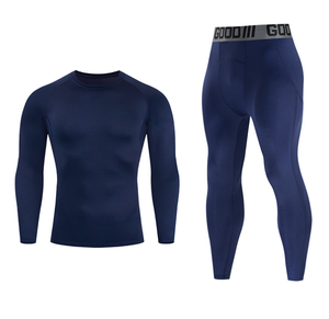 Custom <b>Tights</b> Men Fitness Set Quick Dry Compression Gym Fitness Sets Mens Compression Sport Leggings and Long Sleeve - Product Image 5