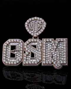 Custom Name GSM Moissanite <b>Pendant</b> Baguette Cut Jewelry <b>Initial</b> <b>Pendant</b> Iced Out Hip Hop Jewelry Gift For Her - Product Image 1