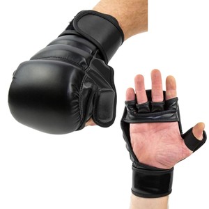 Gants de combat professionnels K1 en cuir véritable pour Muay Thai et Kickboxing avec paume ouverte – Produits de boxe de compétition - Product Image 1