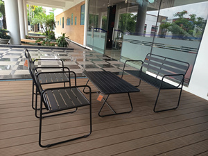 Banco de Patio de Acero Moderno para Exteriores, 2 Plazas, Diseño Contemporáneo, Ecológico y Duradero, para Jardín, Parque o Escuela, KTS-240814-02 - Product Image 6