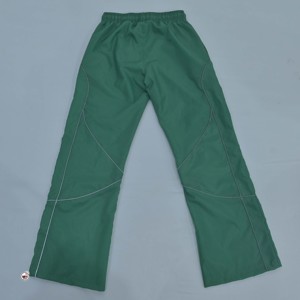 Pantalones Largos Verdes con Corte Acampanado, Cintura con Cordón, Transpirables, Tejidos, Casuales, Otoñales, Unisex, Color Sólido, con Cordones, Ecológicos - Product Image 2