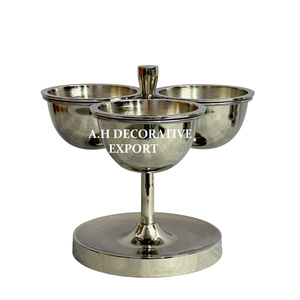 Heavy Duty Stainless Steel 3-Bowl Condiment Stand Deep-Dish for Hotel & Bars Stainless Steel Tabletop Jam & <b>Sauce</b> Garnish Server - Product Image 4