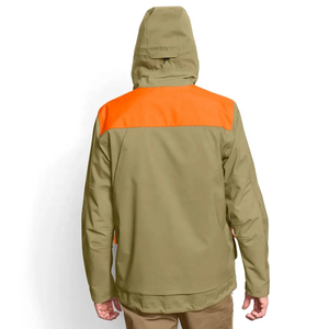 เสื้อแจ็คเก็ตกันน้ำสำหรับผู้ชาย สีเขียวมะกอก-ส้ม แบบ Color Blocking ผ้า Soft Shell แขนยาว เหมาะสำหรับใส่ในฤดูใบไม้ร่วง - Product Image 2
