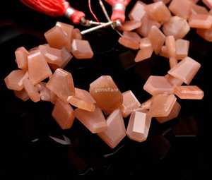 <b>Peach</b> Moonstone Faceted Slice Beads Gemstone Beads For Jewelry Making Fancy Diamond Slice <b>Peach</b> Moonstone Beads 7x6-15x12MM Bulk - Product Image 2
