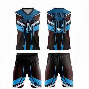 Conjunto de Uniforme de Fútbol Americano 7v7 Personalizado, Jersey y Pantalones Cortos Sublimados, Ligeros, Transpirables, de Secado Rápido, Anti-UV, Sin Mangas, Deportivos - Product Image 3