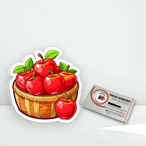 Plateau à cils magnétique carré en acrylique, motif 'Panier d'amour' avec pommes rouges, feuilles vertes et fleurs, outil de beauté à marque privée - Product Image 3