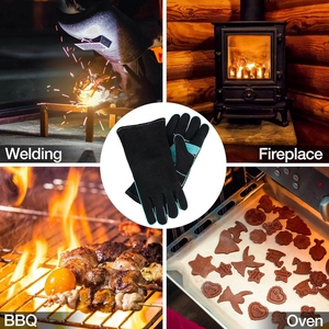 Gants de soudage en cuir de vachette pleine fleur pour la sécurité industrielle, résistants à la chaleur, doux et confortables, pour la lutte contre les incendies et le barbecue - Product Image 5
