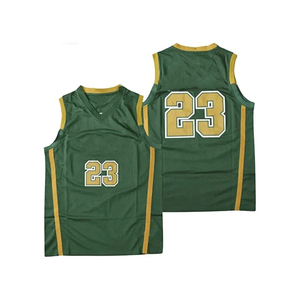 Conjunto de camiseta de baloncesto unisex color granate, camiseta sin mangas, pantalones cortos, número 23, ribete amarillo, absorción de humedad, protección UV, ajuste regular - Product Image 6