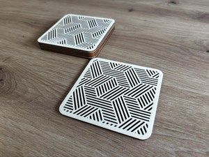 Juego de Posavasos Cuadrados de Resina MDF Clásicos, Hechos a Mano, Ecológicos, Duraderos, de Grado Alimenticio, 100 mm de Diámetro, 8 mm de Grosor, Decoración de Mesa - Product Image 3