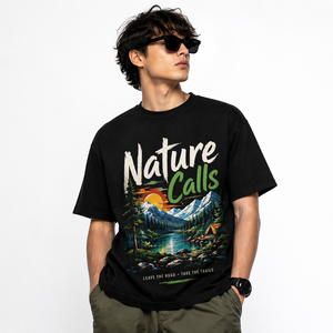 T-shirt noir pour homme à manches longues, col rond, coupe ample, imprimé par transfert thermique « Feel Rhythm Music », style hip-hop, 100 % coton jersey respirant - Product Image 1
