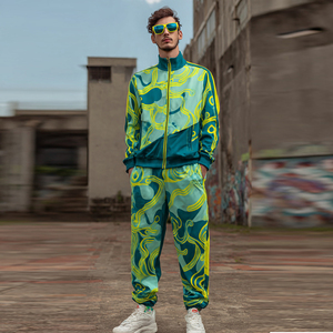 OEM Sublimation <b>Polyester</b> <b>Tracksuit</b> Men Zipper Sublimation Jacket Sweatpants Winter Jogger Sublimated <b>Tracksuits</b> Men's - Product Image 1