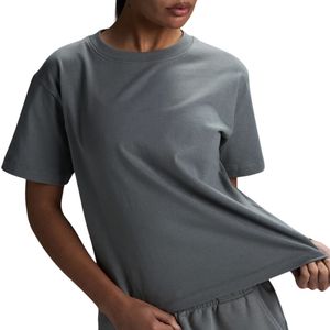 Camiseta Oversize de Algodón para Mujer con Hombros Caídos, Manga Corta, Cuello Redondo, Estilo Casual Básico, Fabricante OEM ODM, Venta al por Mayor - Product Image 5