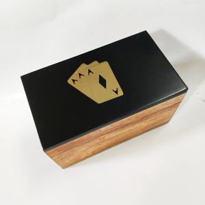 Caja de naipes de madera de doble cubierta, caja de almacenamiento hecha a mano para dos cubiertas, caja de regalo de madera para Poker Bridge Game Night Essentials - Product Image 6