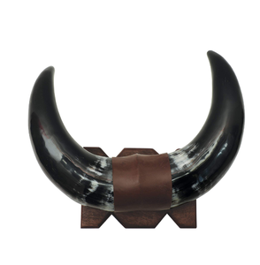Buffalo <b>Decorative</b> Horn <b>Decorative</b> item With Metal And Wood Stand Crafts Home <b>Decor</b> Item - Product Image 2