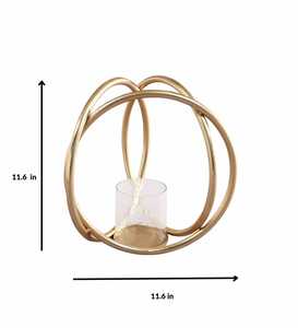 Portavelas Elite IronCandle con Anillos Entrelazados, Resistente al Calor, Decoración para el Hogar, 10 Pulgadas de Alto, 4.25 Pulgadas de Diámetro - Product Image 3