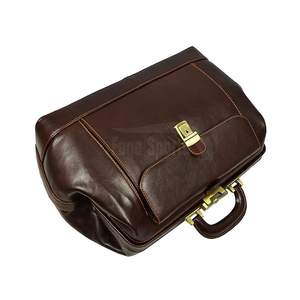 Classic Doctor Bag Genuine Leather Satchel With Hasp Closure For Business Use Men's Durable Style Genuine leather doctor bag - Product Image 2