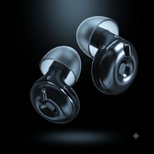 Tappi per Orecchie in Silicone dal Design Elegante con Anello Nero Metallizzato, Riduzione del Rumore ad Alta Fedeltà, Riutilizzabili per Dormire e Contro il Russare - Product Image 1
