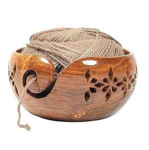 Cuenco de madera natural hecho a mano para ganchillo, de alta calidad, el más vendido - Product Image 1