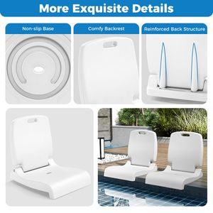 Chaise de piscine portable d'extérieur avec poignée et support dorsal, chaise de plage pliable - Product Image 6