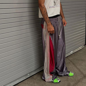 Custom Streetwear Loose Stripe Heavyweight Wide Leg Oversized <b>Flare</b> Jogger Sweatpants Men - Product Image 2