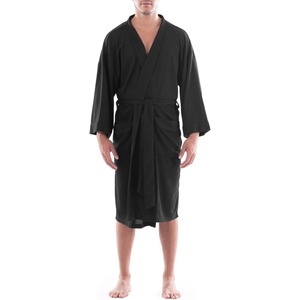 TERRALOOM GLOBAL Unisex Soft Flannel <b>Summer</b> Autumn Bath Robe <b>Pyjama</b> Spa Modern 100% Terry Cotton V-neck Drawstring Sleepwear - Product Image 1