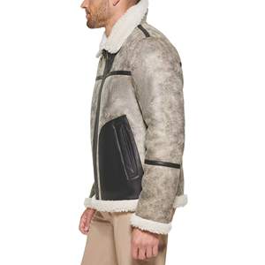 Veste aviateur B3 sur mesure pour homme, en cuir véritable, style RAF, avec doublure en fausse fourrure, style vintage. - Product Image 5