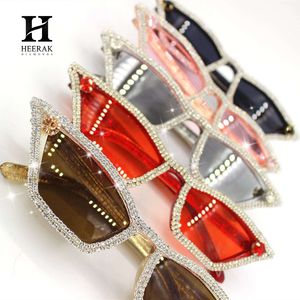 Luxury Full Rhinestone Cat Eye <b>Sunglasses</b> Women <b>Small</b> <b>Frame</b> Crystal Diamond Vintage Designer Shades - Product Image 3