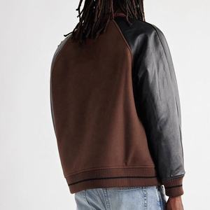 แจ็คเก็ตวาร์ซิตี้ผู้ชายแบบใหม่ คุณภาพสูง ปักลายเชนิลล์ PU แขนหนัง สำหรับฤดูหนาว สไตล์เบสบอล ตัวเสื้อแบบติดตัวอักษร คอตั้ง - Product Image 5