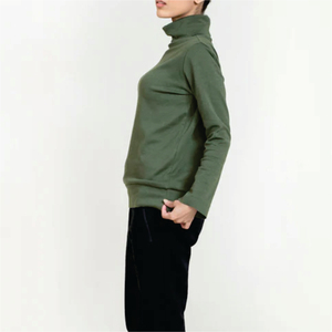 T-shirt décontracté d'été à col roulé pour femme, manches longues, 100 % coton biologique, respirant, écologique, séchage rapide, avec logo - Product Image 6