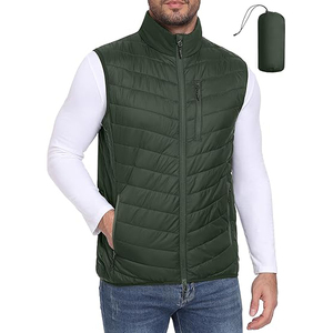 LEAFITS Packable Men Winter Puffer Vest Outerwear Eco-Friendly Heated <b>Lightweight</b> Water Resistant Quilted Puffy <b>Gilet</b> Chest - Product Image 1