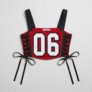 Nouveau haut court corset personnalisé à numéros, avec lacets latéraux, inspiré du maillot de sport, style Y2K, pour femme, inspiré des boutiques, streetwear sportif - Product Image 4
