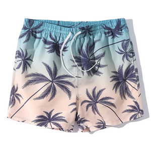 Pantalones Cortos Deportivos Personalizados de Alta Calidad para Hombre, Pantalones Cortos Casuales de Verano OEM, Transpirables, con Estampado de Árboles por Sublimación, de Secado Rápido, para Playa - Product Image 1