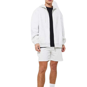 Ensemble court décontracté d'hiver avec capuche et cordon de serrage |   Ensembles de shorts de sport personnalisés légers 100% coton à séchage rapide, prix de gros abordable - Product Image 1