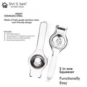 Stainless Steel Lemon <b>Squeezer</b> with Convenient Bottle Opener for Citrus <b>Juices</b> & Beverages - Product Image 6