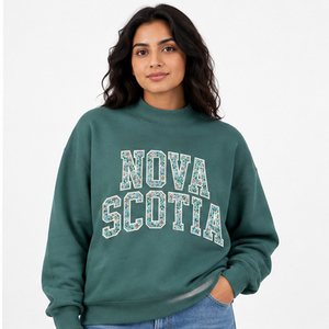 เสื้อสเวตเชิ้ตคอกลมสไตล์วาร์ซิตี้สำหรับผู้หญิง Nova Scotia แบบโอเวอร์ไซส์ พิมพ์ลายตัวอักษร ผ้าฟลีซ สวมใส่สบาย สไตล์สตรีทแวร์ - Product Image 3