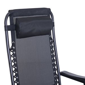 Dondolo da salotto antigravità pieghevole nero con portabicchieri e cuscino da esterno con sedia a dondolo a dondolo pieghevole - Product Image 3